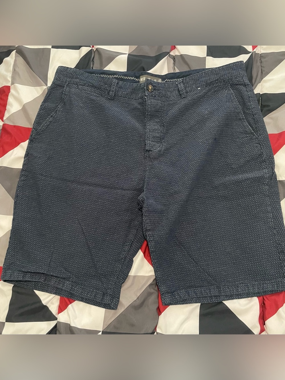 Denim&Co Navy Textured Athletic Shorts
